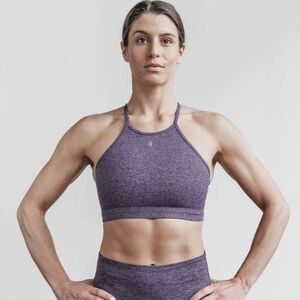 NWT NOBULL Matte Halter Sports Bra in Deep Lavender Heather Sz xs